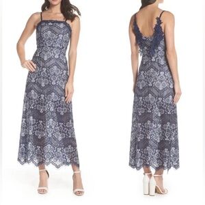 Foxiedox Daleyza Open Back Blue Lace Anthropologie Sleeveless
Formal Maxi Large
